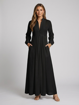 Women's Button Front Maxi Shirt Dress