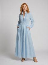 Women's Button Front Maxi Shirt Dress