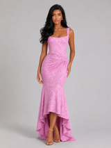 Women's Floral Corset Fishtail Maxi Dress