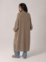 Women's Longline Open Front Knit Cardigan