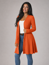 Women's Ribbed Open Front Cardigan