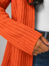 Women's Ribbed Open Front Cardigan