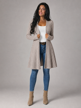 Women's Ribbed Open Front Cardigan