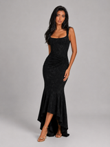 Women's Floral Corset Fishtail Maxi Dress