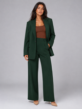 Women's Tailored Blazer & Wide-Leg Trouser Suit Set