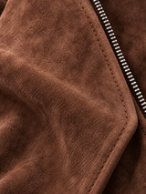 Women's Oversized Suede Jacket | Belted Zip Up Bomber Coat