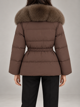 Women's Fur Collar Belted Puffer Coat | Quilted Winter Jacket