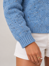 Women's Speckled Knit Cardigan | Round Neck Button Front