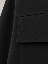 Women's Cropped Utility Jacket | Stand Collar Patch Pocket Coat