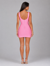 Women's Bandage Scoop Neck Mini Dress