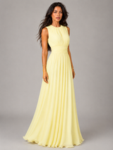Women's Ruched Chiffon Maxi Dress