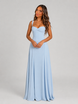 Women's Chiffon Sweetheart Lace-Up Maxi Dress