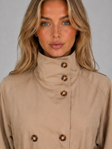 Women's Cropped Trench Jacket - Beige
