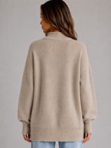 Women's Oversized High-Neck Longline Jumper