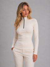 Women's Ribbed Half Zip Top