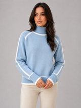 Women's Contrast-Trim Roll Neck Jumper