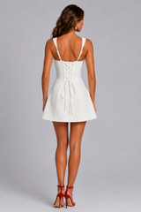 Women's Structured Square Neck Mini Dress