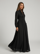 Women's Button Front Maxi Shirt Dress