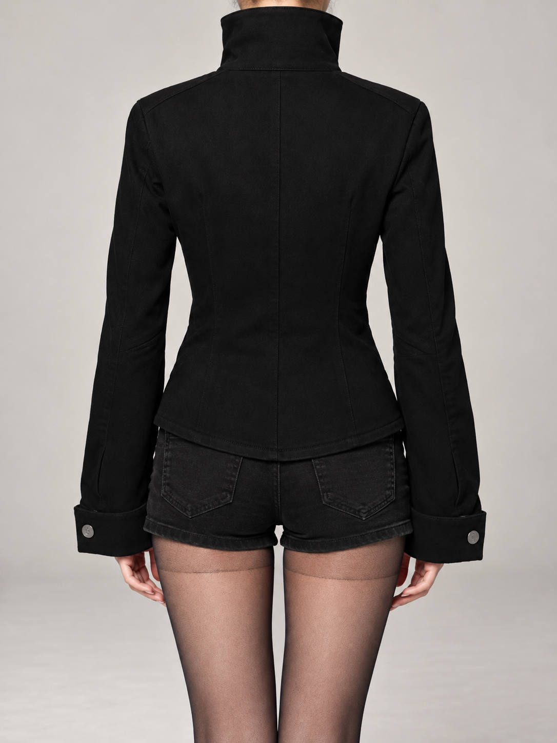 Women's Military Jacket | Stand Collar, Frog Buttons