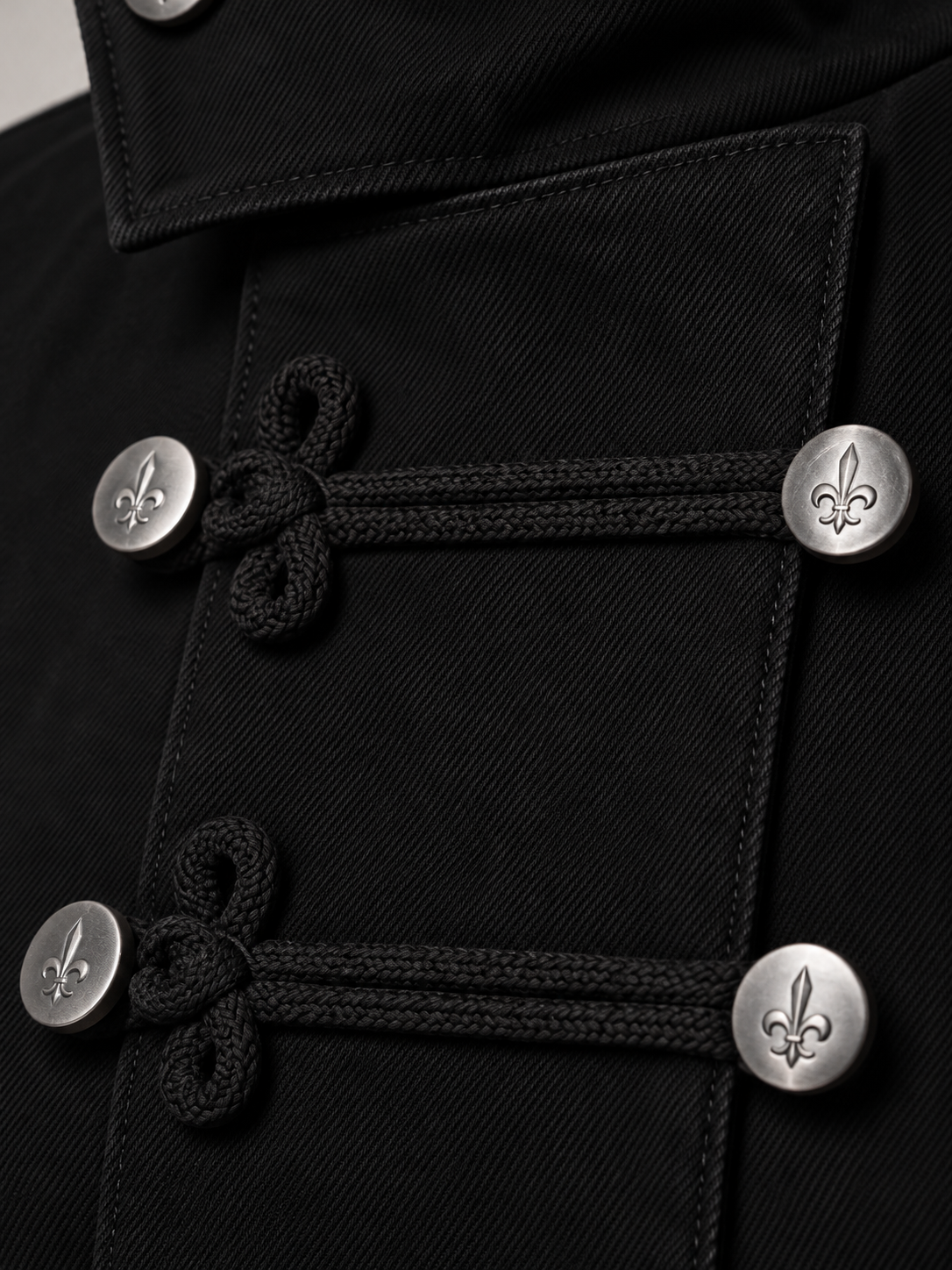 Women's Military Jacket | Stand Collar, Frog Buttons