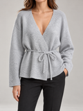 Women's Belted Wrap Cardigan | V-Neck Knit