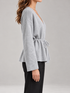 Women's Belted Wrap Cardigan | V-Neck Knit