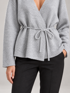 Women's Belted Wrap Cardigan | V-Neck Knit