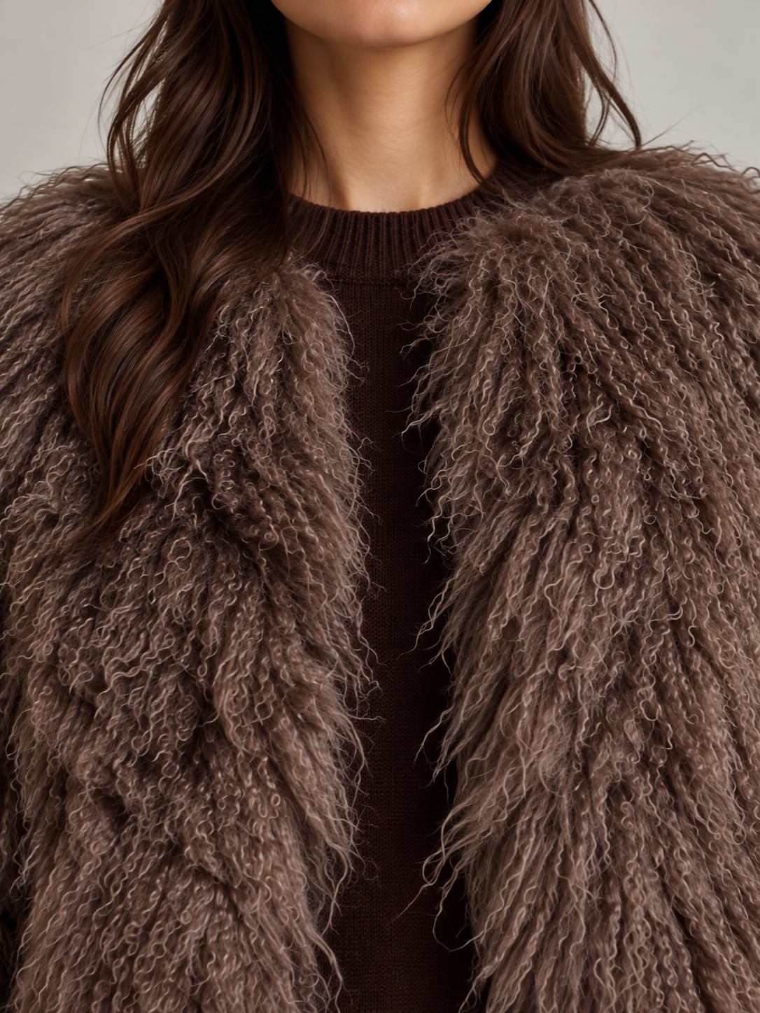 Women's Shaggy Faux Fur Jacket | Cropped, Collarless