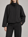 Women's Funnel Neck Shell Jacket | Cropped, Concealed Zip