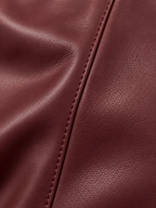 Women's Faux Leather Belted Blazer | Peak Lapel, Tie Waist