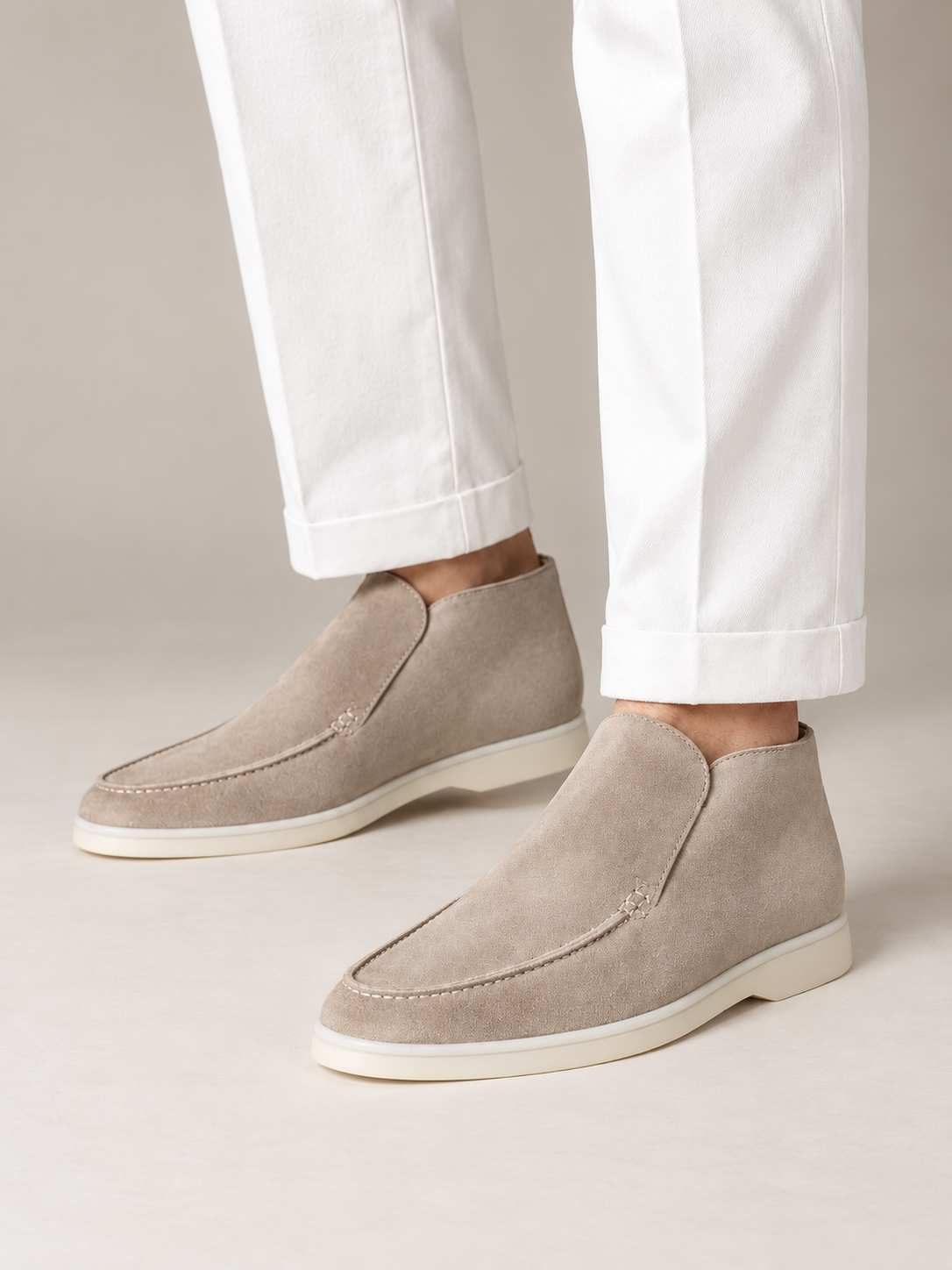 Men's Faux Suede Slip-On Ankle Loafers | Tonal Sole