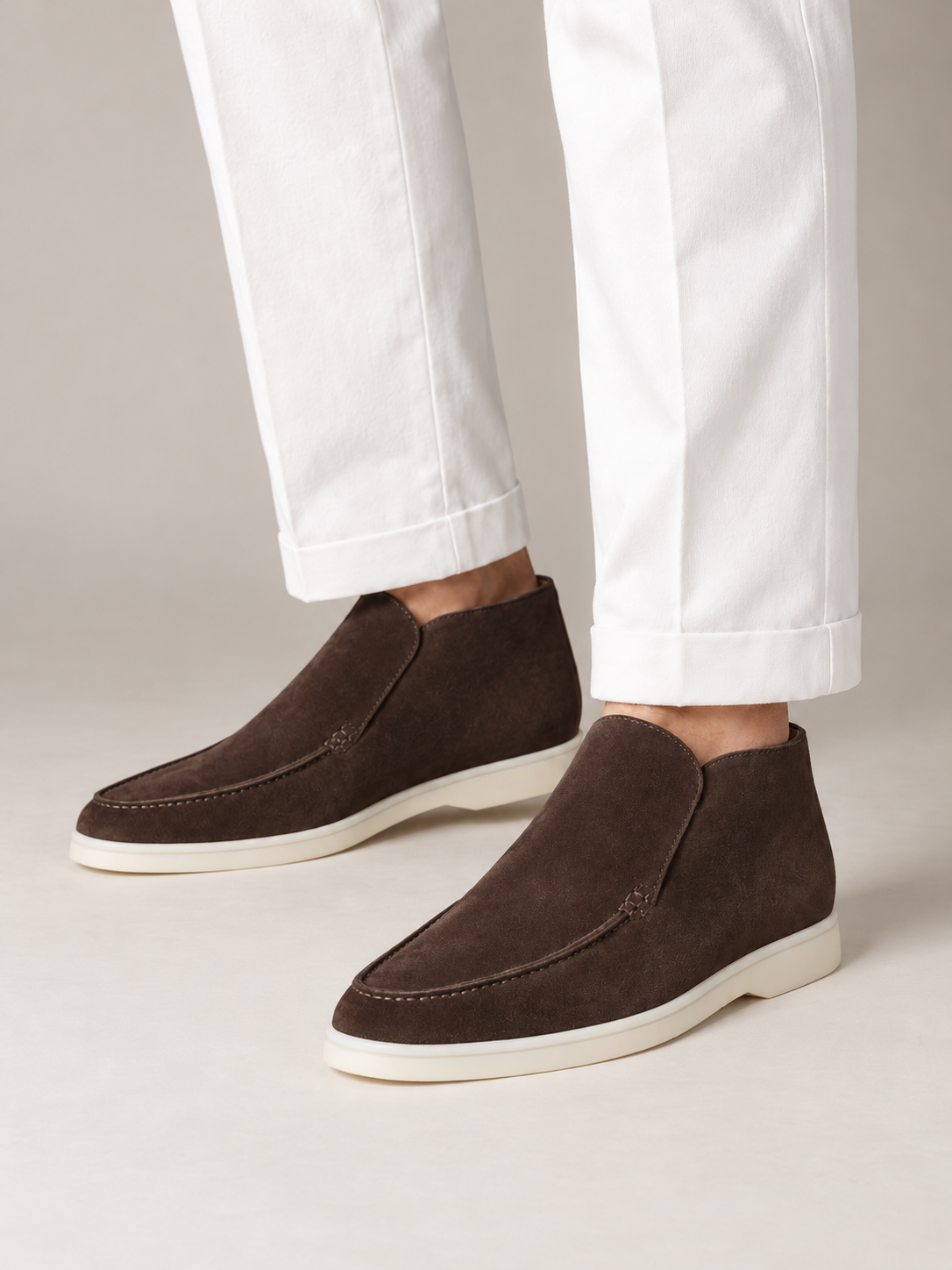 Men's Faux Suede Slip-On Ankle Loafers | Tonal Sole