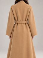 Women's Belted Wool-Blend Wrap Coat | Double Breasted, Notch Lapel