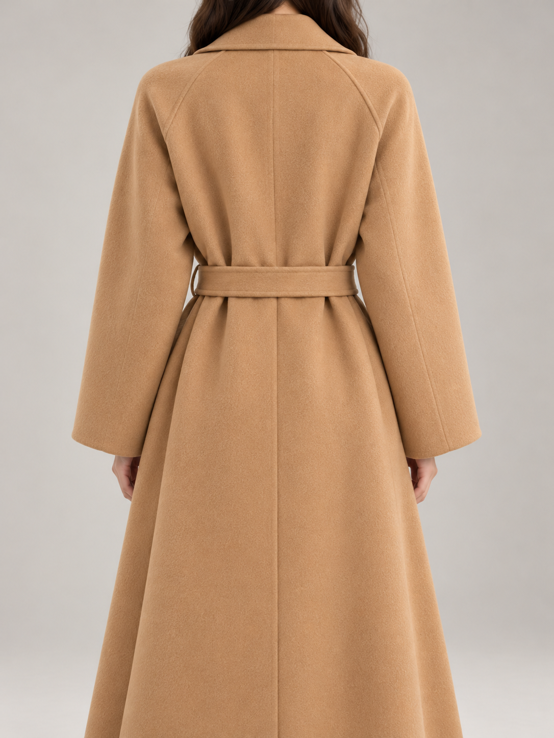 Women's Belted Wool-Blend Wrap Coat | Double Breasted, Notch Lapel