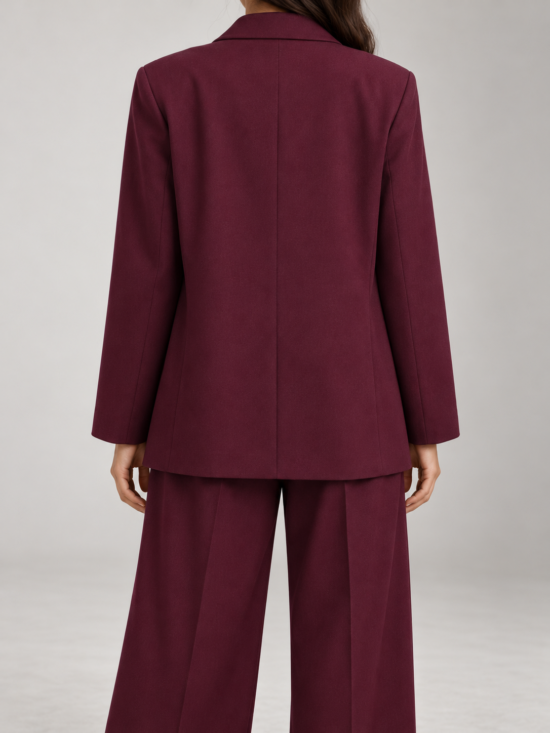 Women's Relaxed Blazer & Wide-Leg Trouser Suit Set | Single Button