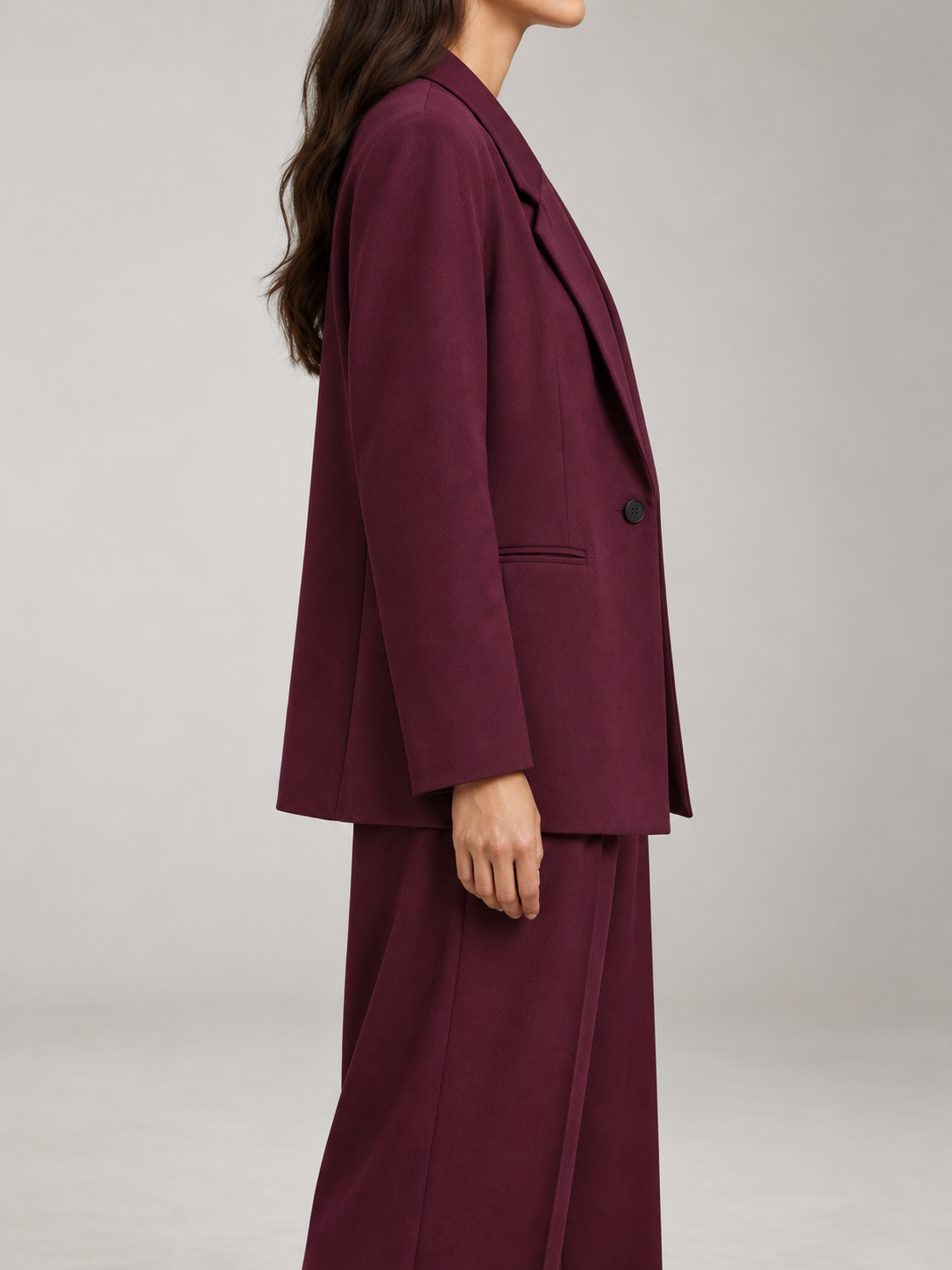 Women's Relaxed Blazer & Wide-Leg Trouser Suit Set | Single Button