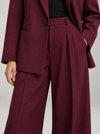 Women's Relaxed Blazer & Wide-Leg Trouser Suit Set | Single Button