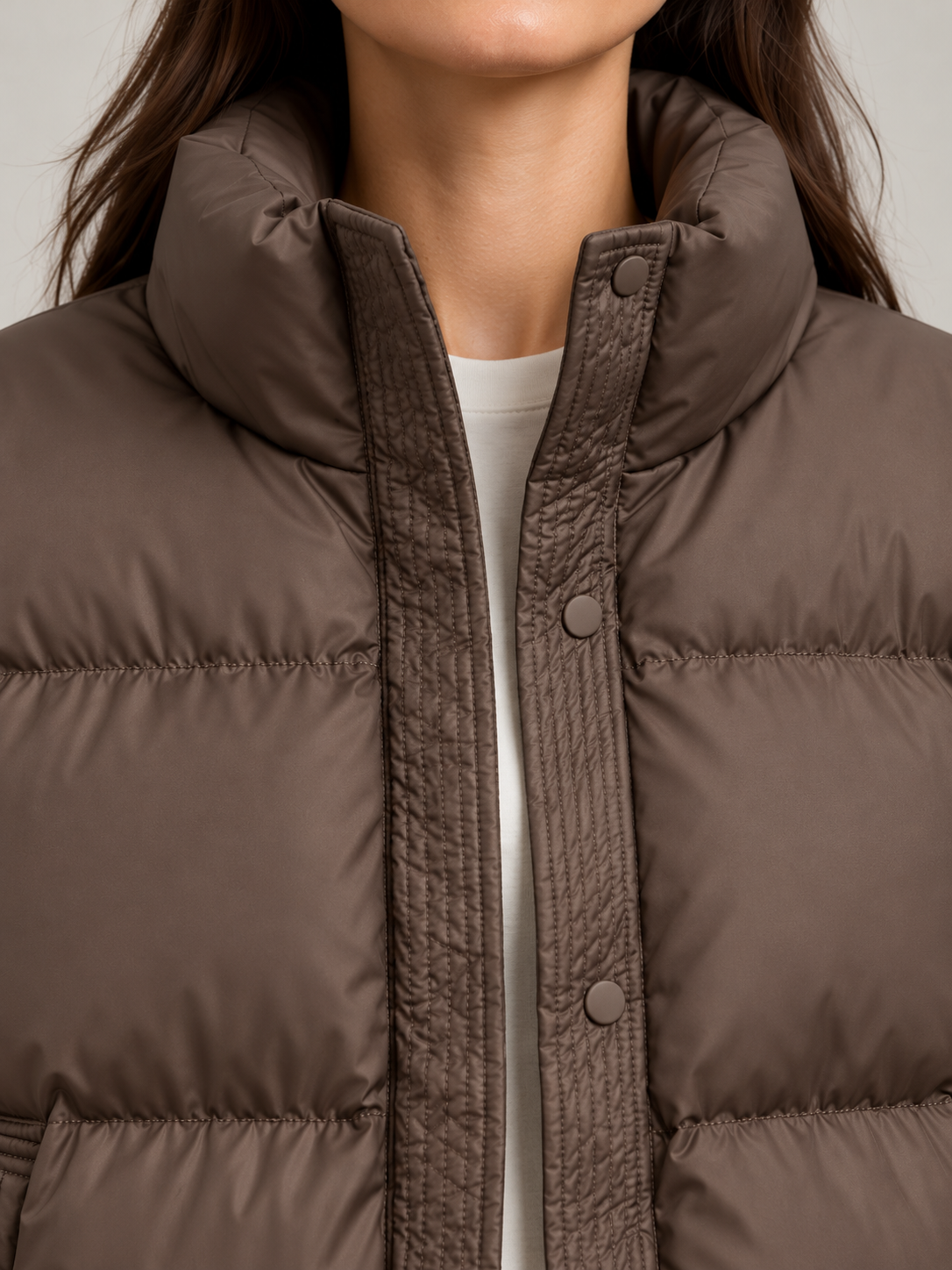Women's Cropped Puffer Jacket | Funnel Neck, Drawcord Hem