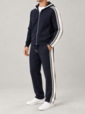 Men's Knit Tracksuit Set | Zip Hoodie & Side Stripe Joggers