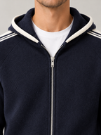 Men's Knit Tracksuit Set | Zip Hoodie & Side Stripe Joggers