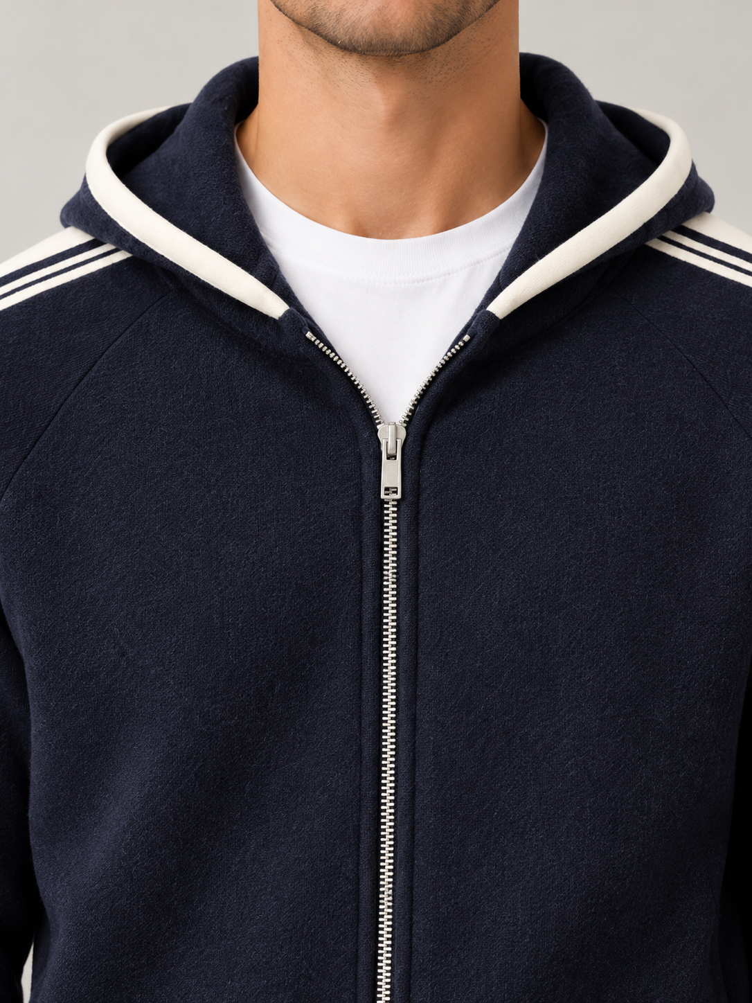 Men's Knit Tracksuit Set | Zip Hoodie & Side Stripe Joggers