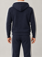 Men's Knit Tracksuit Set | Zip Hoodie & Side Stripe Joggers