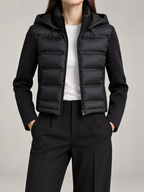 Women's Hybrid Padded Jacket | Quilted Front, Stretch Sleeves