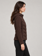 Women's Slim Hooded Hybrid Jacket | Chevron Quilted Front