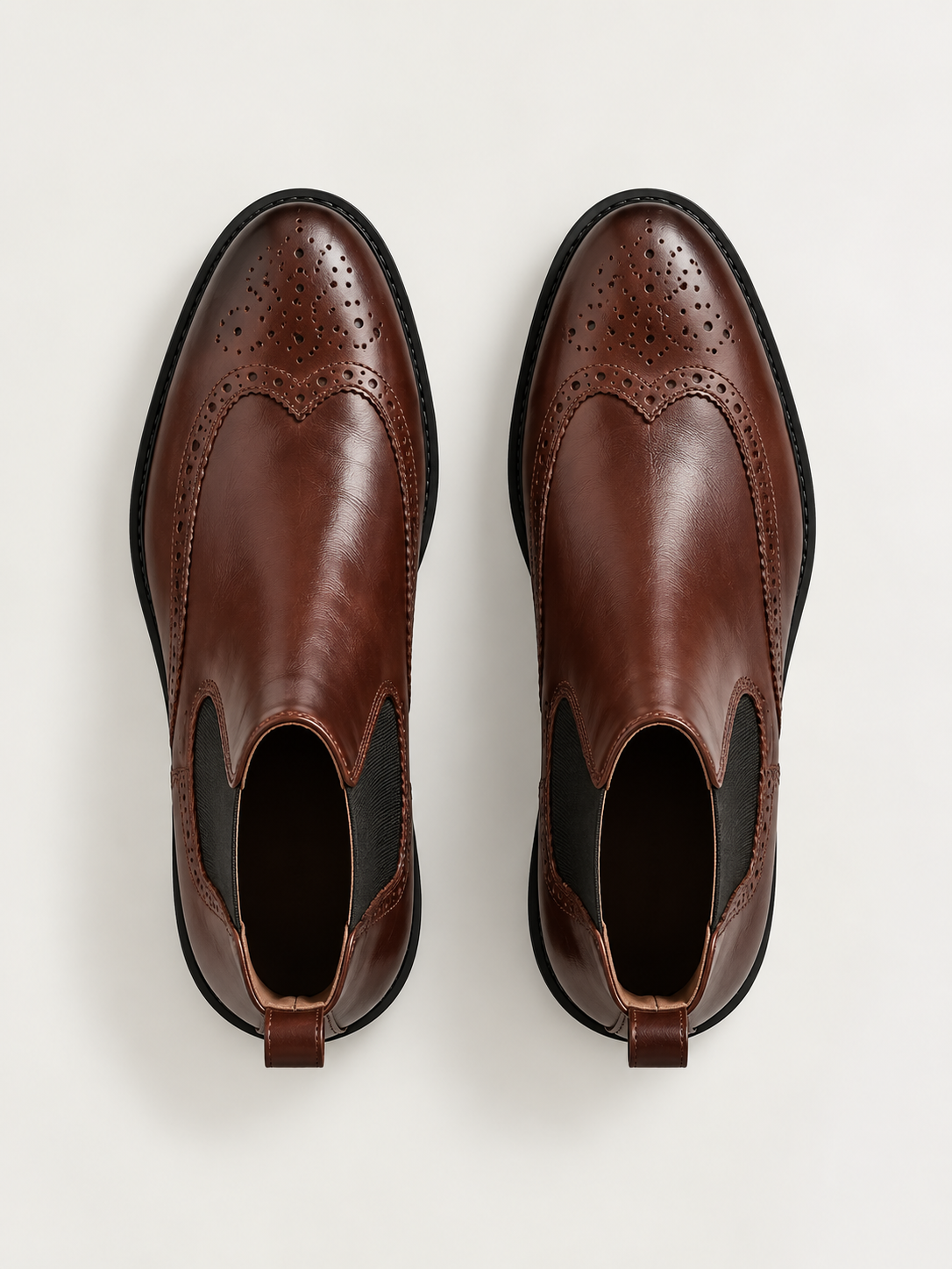 Men's Brogue Chelsea Boots | Lug Sole