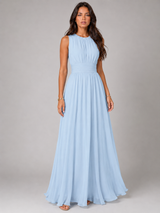 Women's Ruched Chiffon Maxi Dress