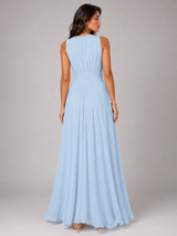 Women's Ruched Chiffon Maxi Dress