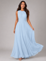 Women's Ruched Chiffon Maxi Dress