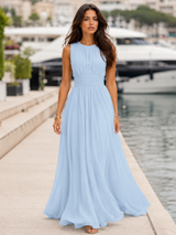 Women's Ruched Chiffon Maxi Dress