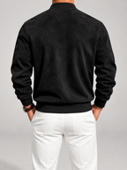 Men's Suede Bomber Jacket | Zip-Up Stand Collar Jacket